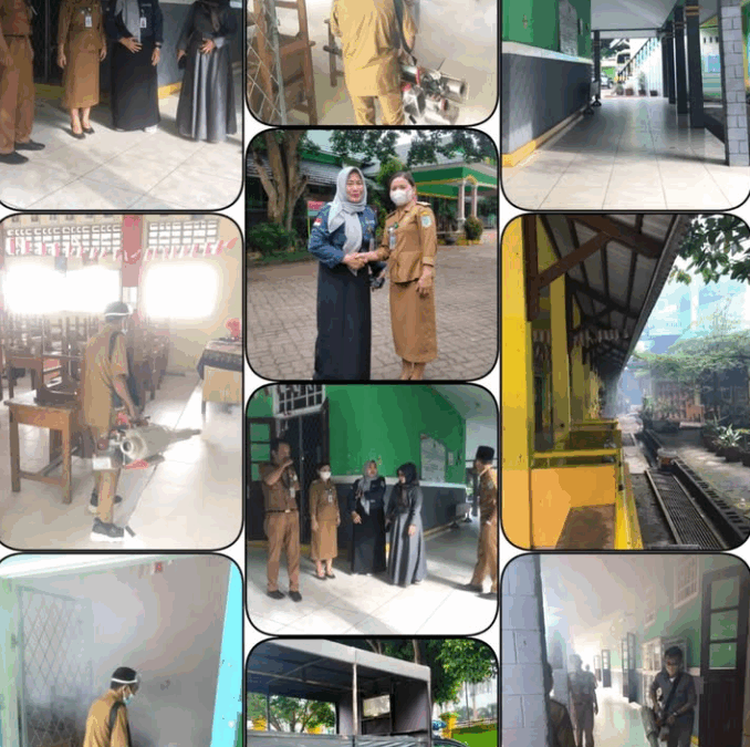 Waspada DBD, SMPN 1 Kota Jambi Gelar Fogging Bersama Kelurahan Pasar Jambi