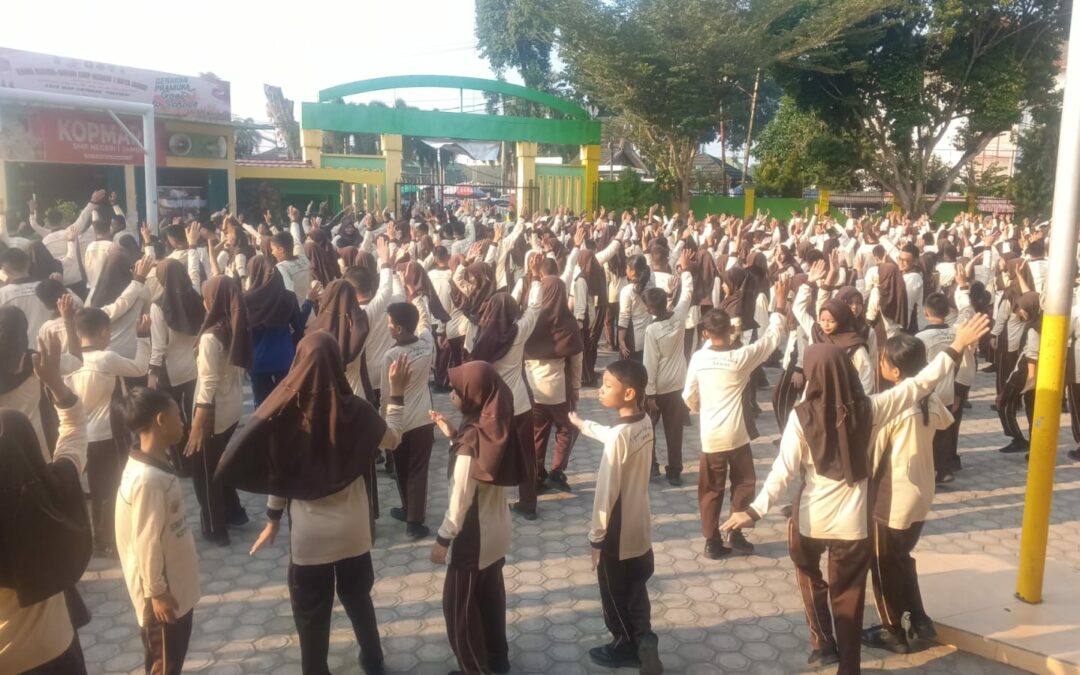 Pertemuan Pagi Ceria Serentak dalam Rangka Hari Anak Nasional 2025 di SMP Negeri 001 Jambi